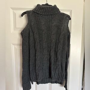 American eagle Women’s turtleneck open shoulder long sleeve knit sweater